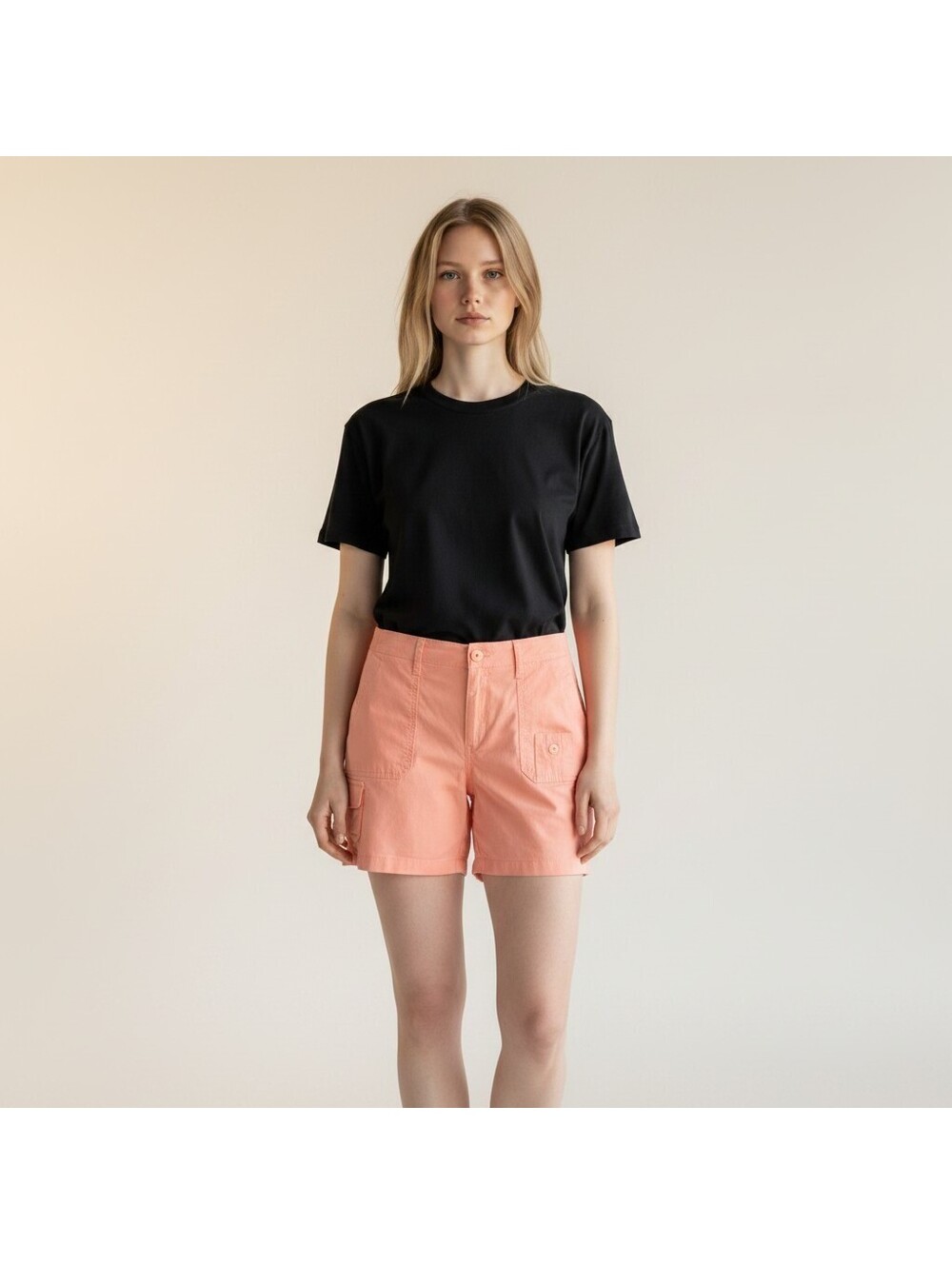 Lee Shorts Women 12 Pink High Rise Chino Relaxed Fit Stretch Casual Pockets